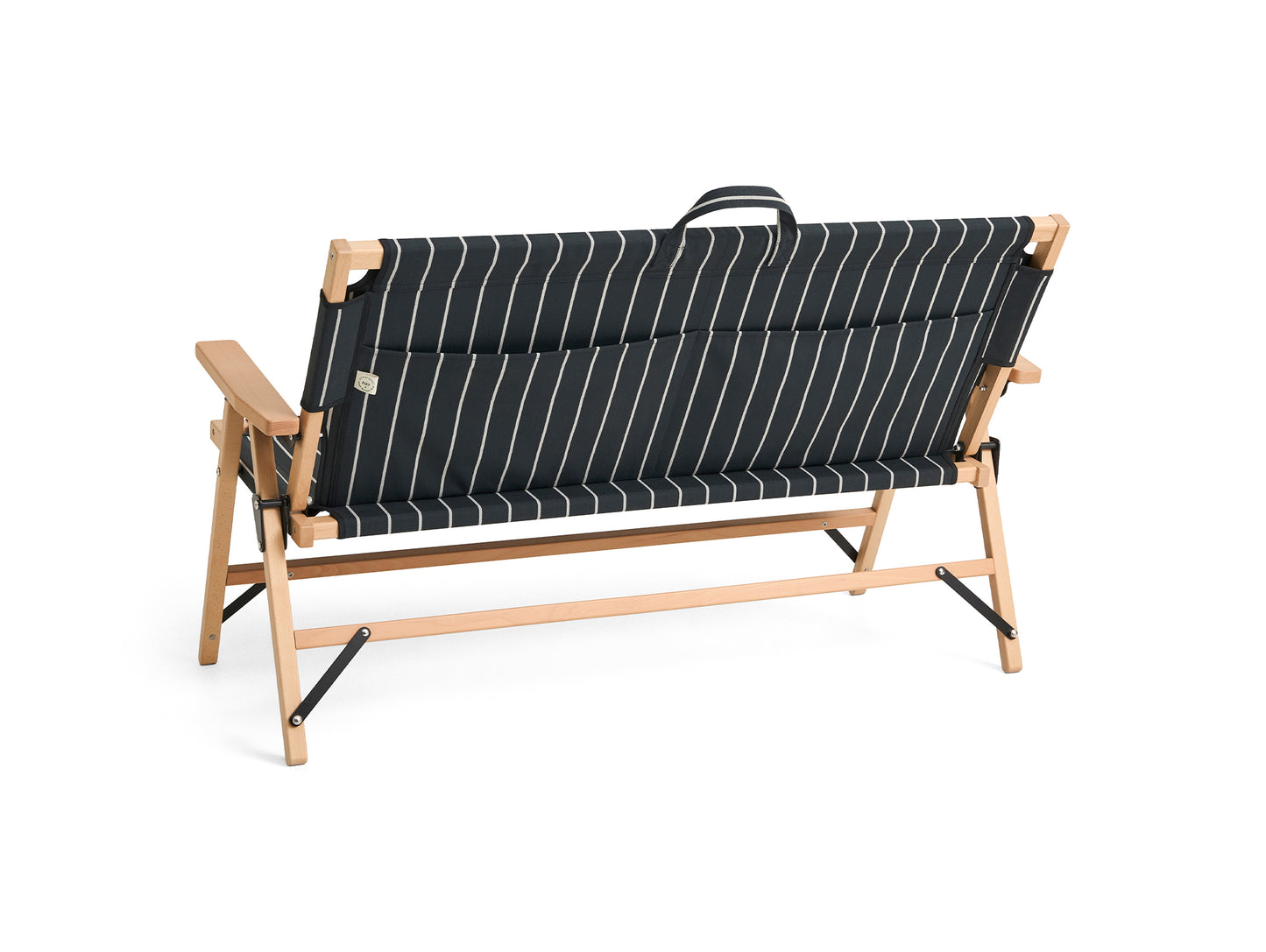 Outdoor Market Folding Sofa by HAY - Black with Beige Stripe