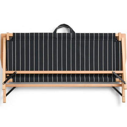 Outdoor Market Folding Sofa by HAY - Black with Beige Stripe