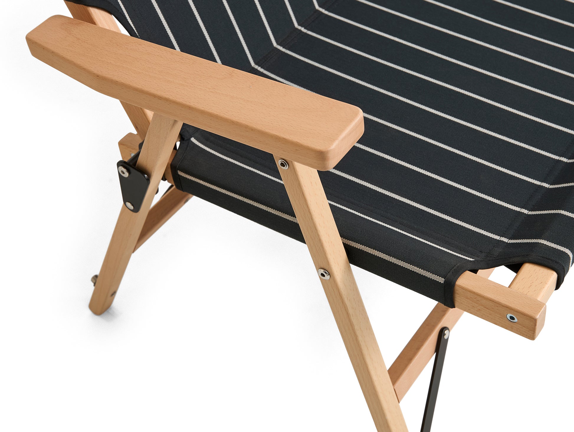 Outdoor Market Folding Sofa by HAY - Black with Beige Stripe