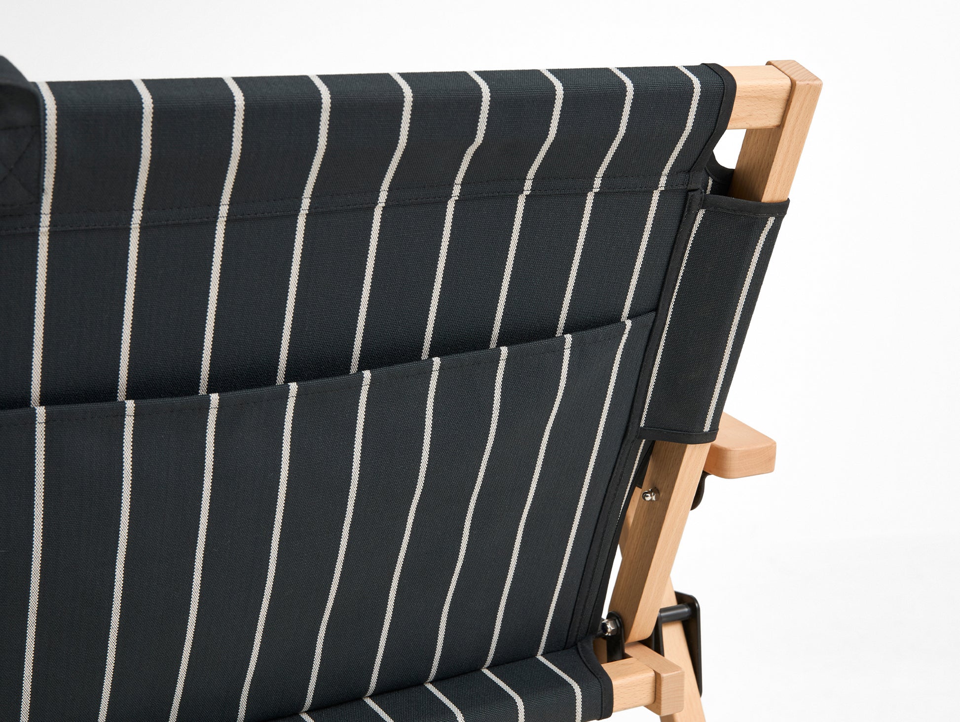 Outdoor Market Folding Sofa by HAY - Black with Beige Stripe
