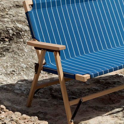 Outdoor Market Folding Sofa by HAY - Blue with Beige Stripe