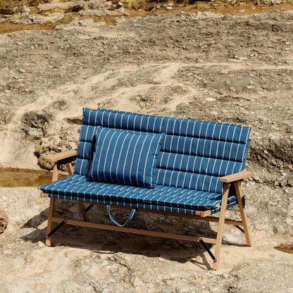 Outdoor Market Folding Sofa Cushion by HAY - Blue with Beige Stripe