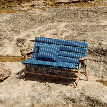 Outdoor Market Cushion by HAY - Blue with Beige Stripe