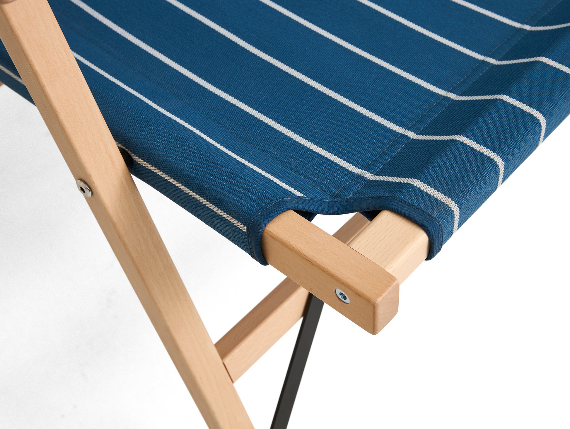 Outdoor Market Folding Sofa by HAY - Blue with Beige Stripe