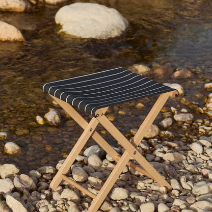 Outdoor Market Folding Stool by HAY - Black with Beige Stripe