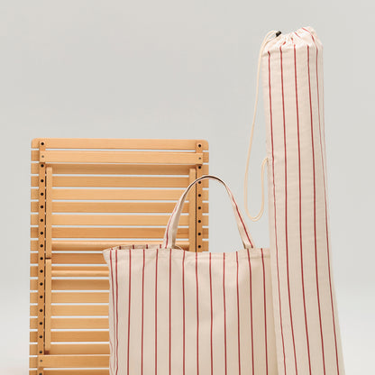 Outdoor Market Folding Chair by HAY - Beige with Red Stripe
