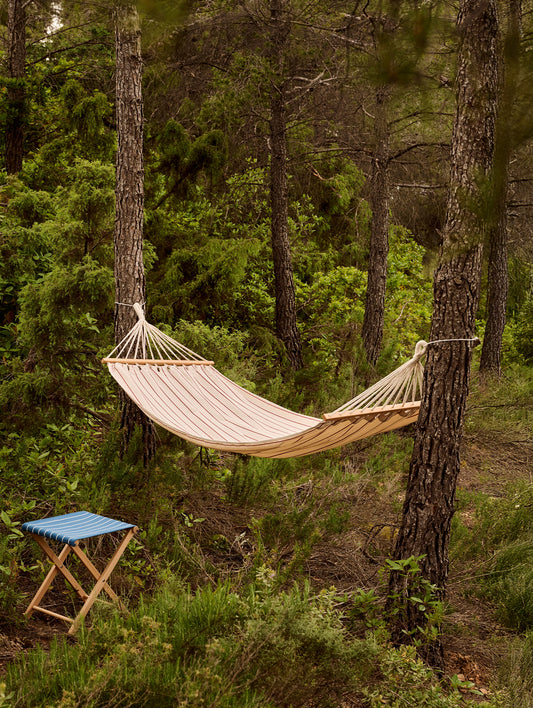 Outdoor Market Hammock by HAY - Beige with Red Stripe
