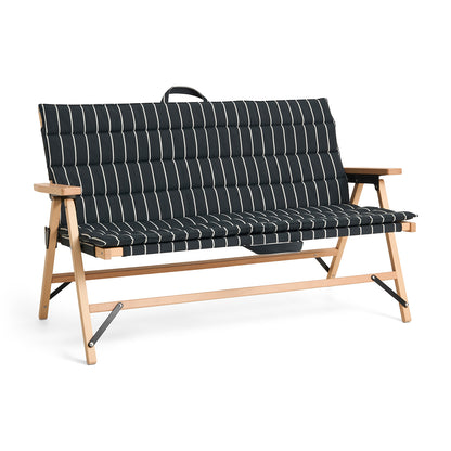 Outdoor Market Folding Sofa Cushion by HAY - Black with Beige Stripe