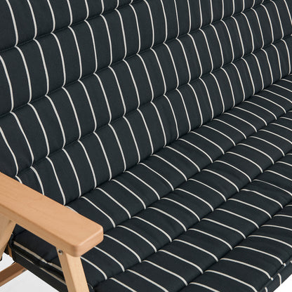 Outdoor Market Folding Sofa Cushion by HAY - Black with Beige Stripe