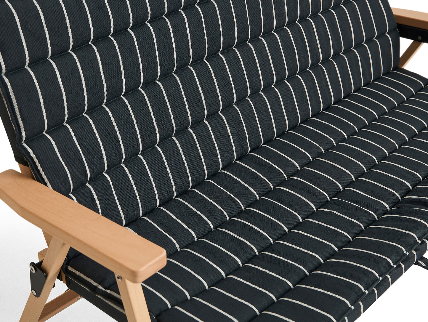 Outdoor Market Folding Sofa Cushion by HAY - Black with Beige Stripe