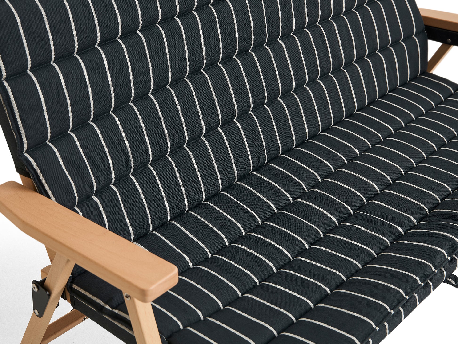 Outdoor Market Folding Sofa Cushion by HAY - Black with Beige Stripe
