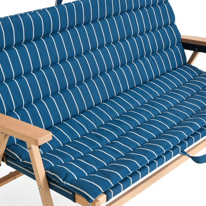 Outdoor Market Folding Sofa Cushion by HAY - Blue with Beige Stripe