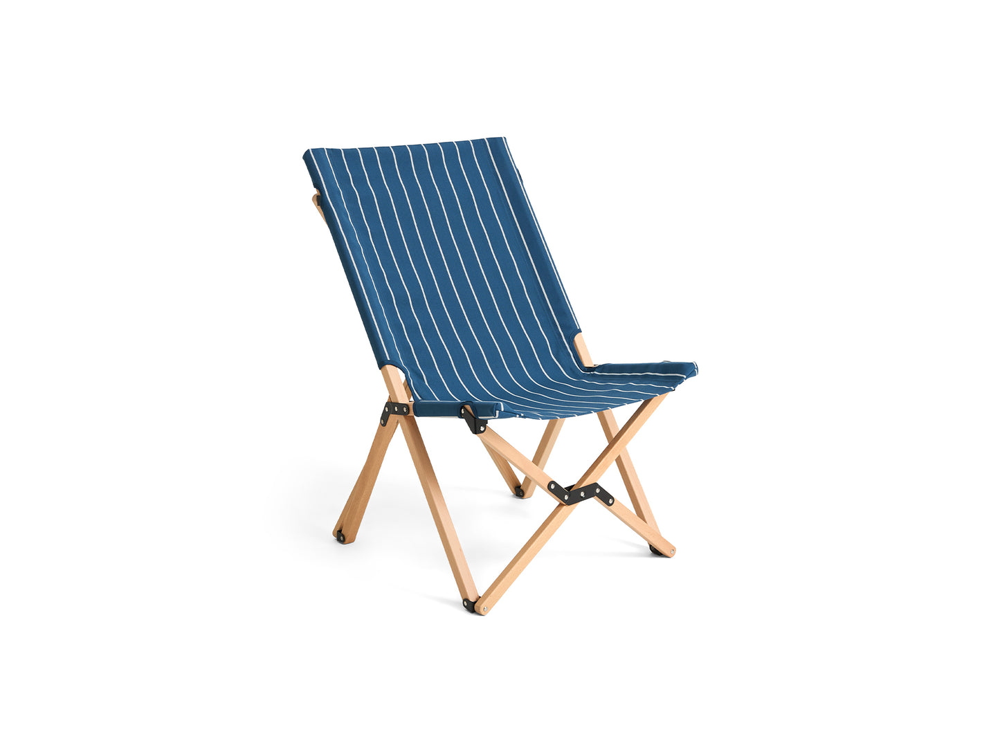 Outdoor Market Folding Chair by HAY - Blue with Beige Stripe