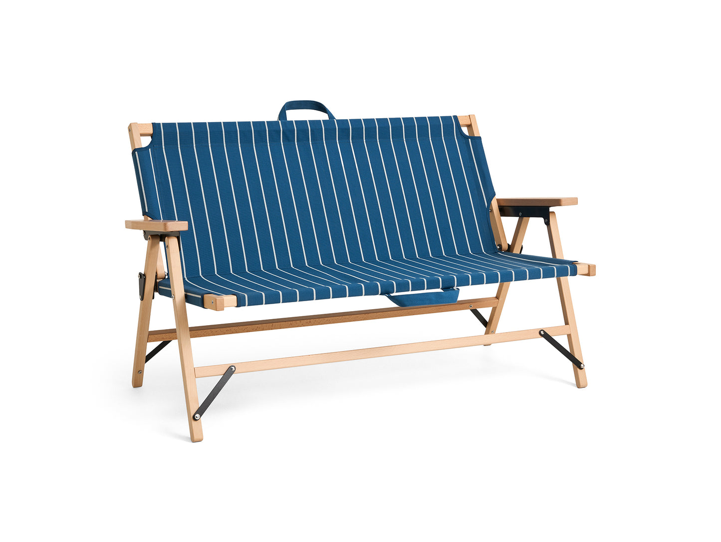 Outdoor Market Folding Sofa by HAY - Blue with Beige Stripe