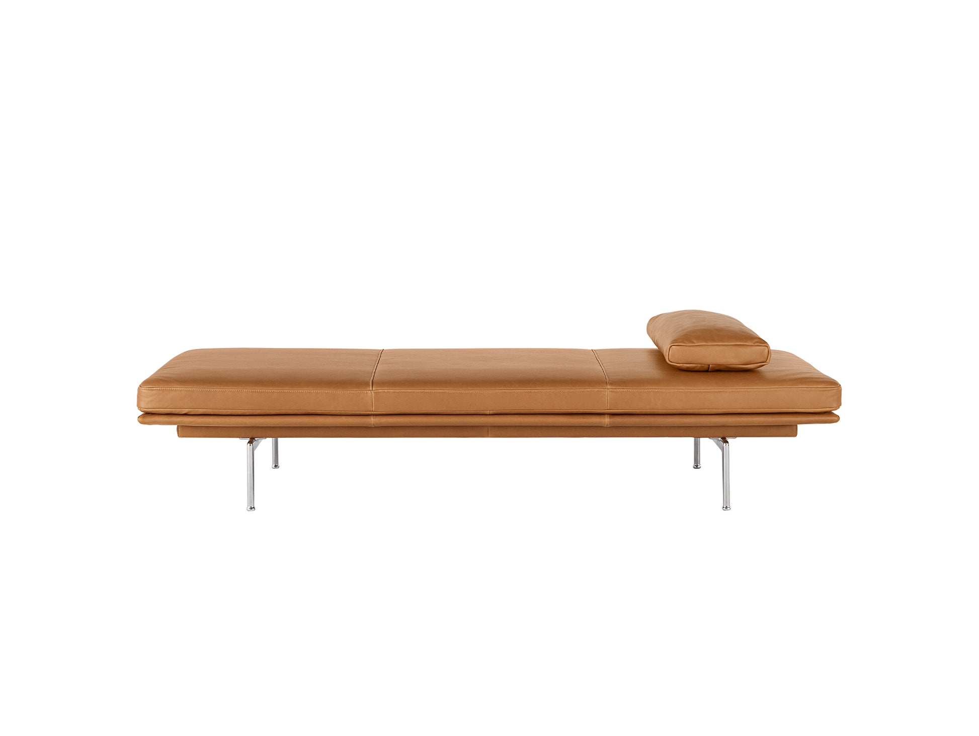 Outline Daybed With Cushion in Cognac Refine Leather / Aluminium Legs by Muuto