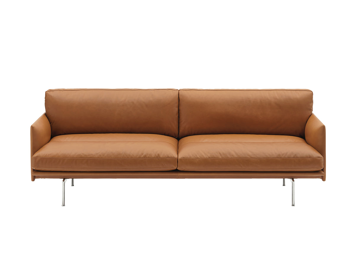 Outline Soft 3-Seater Sofa by Muuto - Cognac Refine Leather
