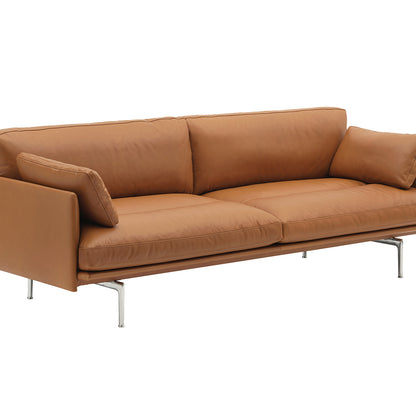 Outline Soft 3-Seater Sofa by Muuto - Cognac Refine Leather