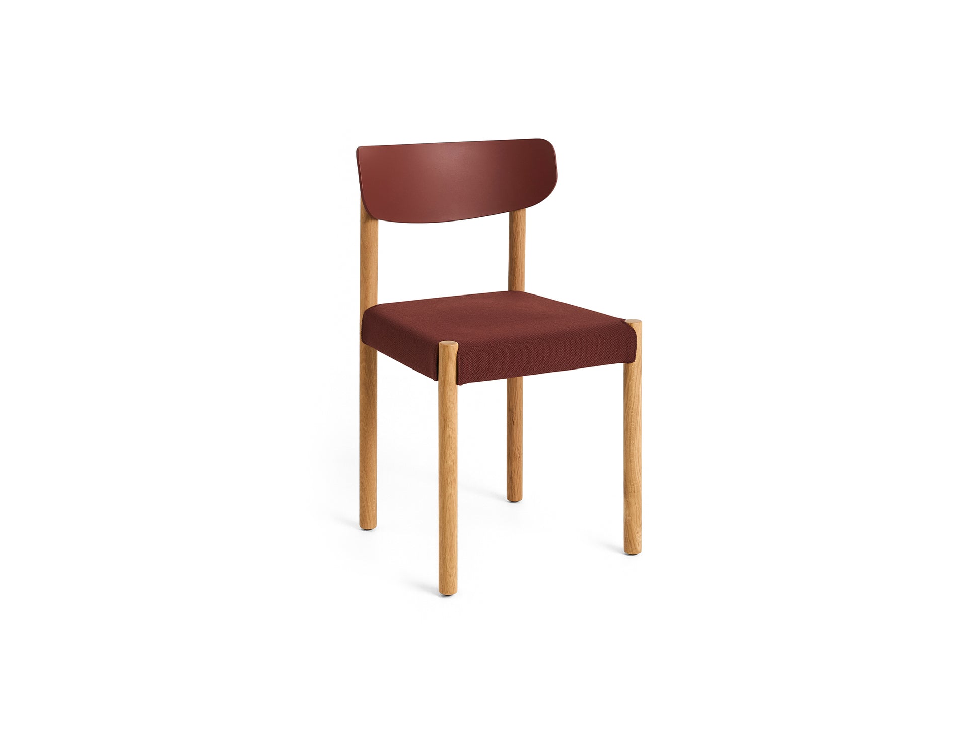 Pack Chair 11 by HAY - Oiled Oak Base / Hull Red Backrest / Steelcut 655