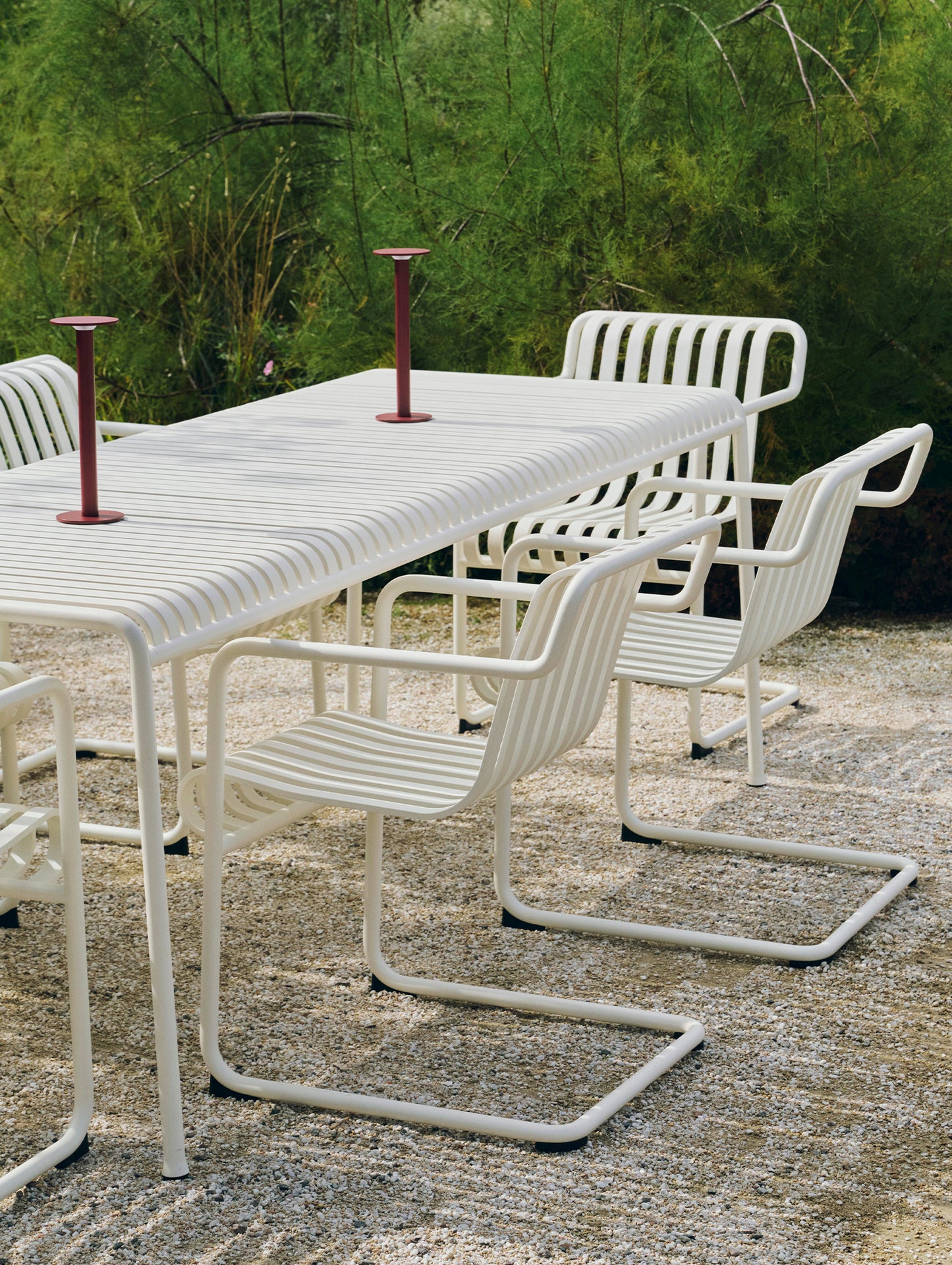 Palissade Cantilever Dining Armchair / Cream White