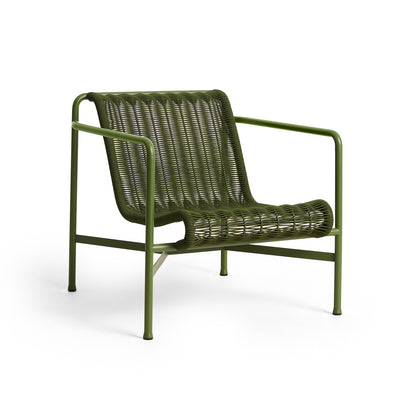 Palissade Cord Lounge Chair Low by HAY - Olive Cord