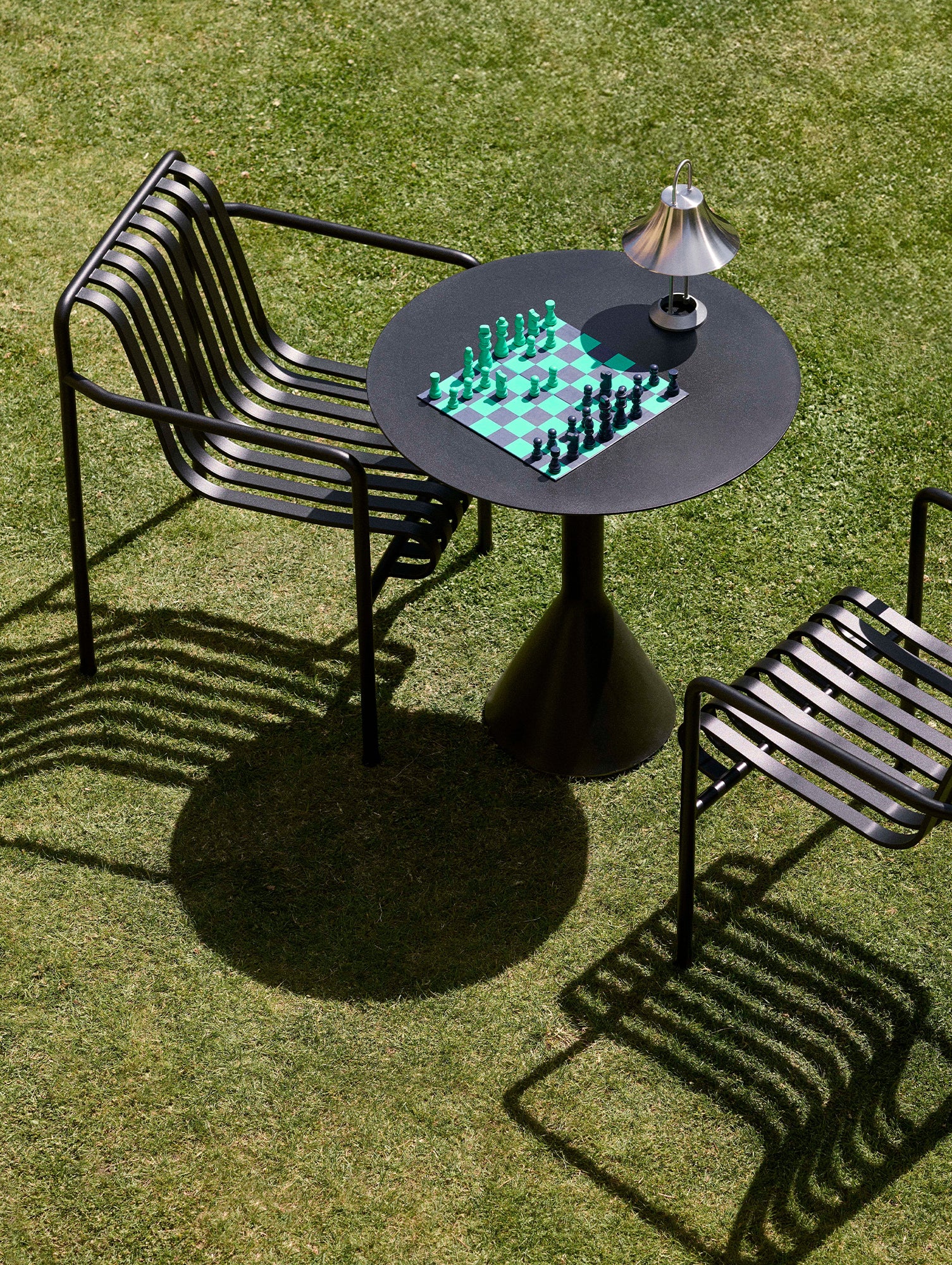 Round 70 cm Anthracite Palissade Cone Table by HAY
