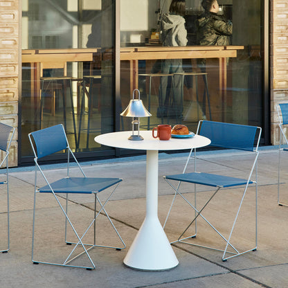 X-Line Chair Outdoor by HAY – Hot Galvanised Steel Frame / Powder Blue Seat and Back