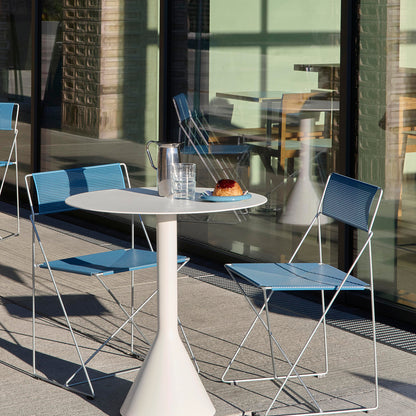 X-Line Chair Outdoor by HAY – Hot Galvanised Steel Frame / Powder Blue Seat and Back