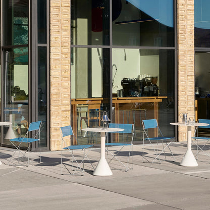 X-Line Chair Outdoor by HAY – Hot Galvanised Steel Frame / Powder Blue Seat and Back