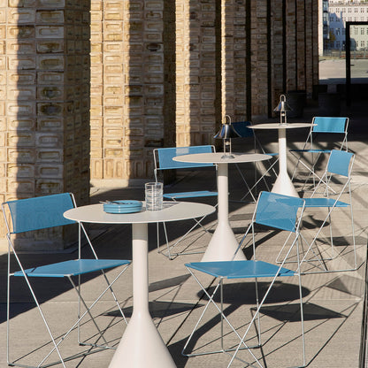 X-Line Chair Outdoor by HAY – Hot Galvanised Steel Frame / Powder Blue Seat and Back