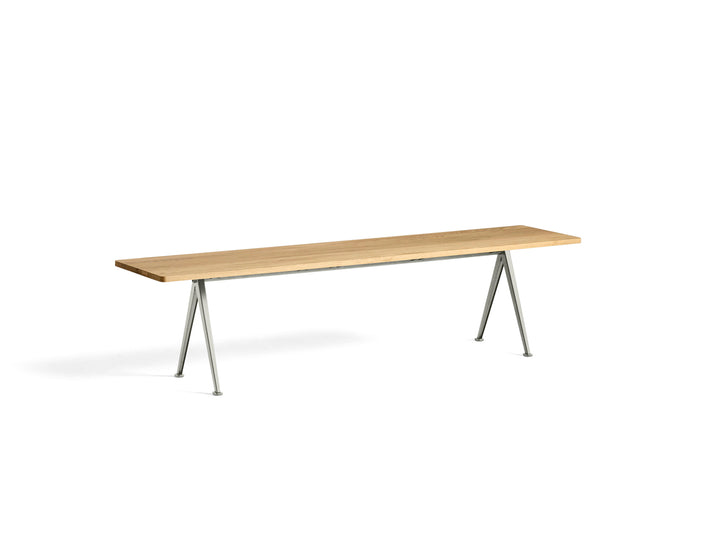 Pyramid Bench 12 by HAY - 190 cm / Beige Base / Clear Lacquered Oak