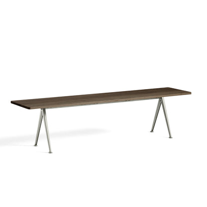 Pyramid Bench 12 by HAY - 190 cm / Beige Base / Oiled Smoked Oak