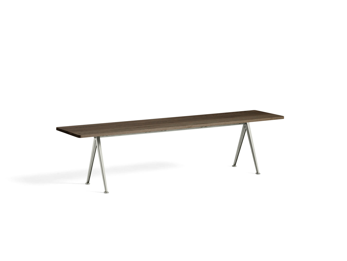 Pyramid Bench 12 by HAY - 190 cm / Beige Base / Oiled Smoked Oak