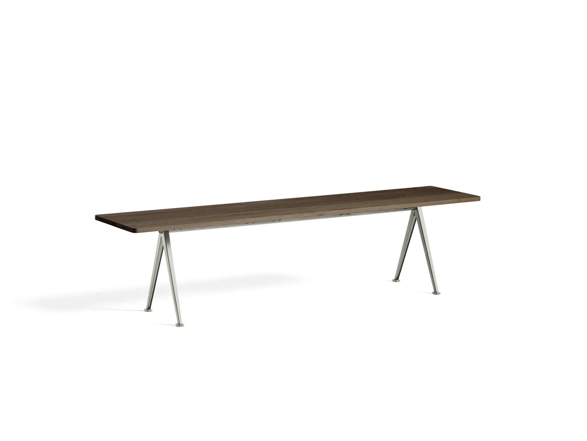 Pyramid Bench 12 by HAY - 190 cm / Beige Base / Oiled Smoked Oak
