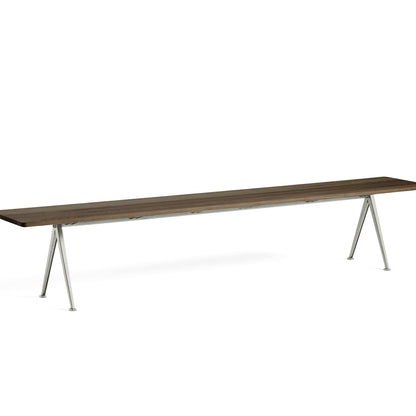 Pyramid Bench 12 by HAY - 250 cm / Beige Base / Oiled Smoked Oak