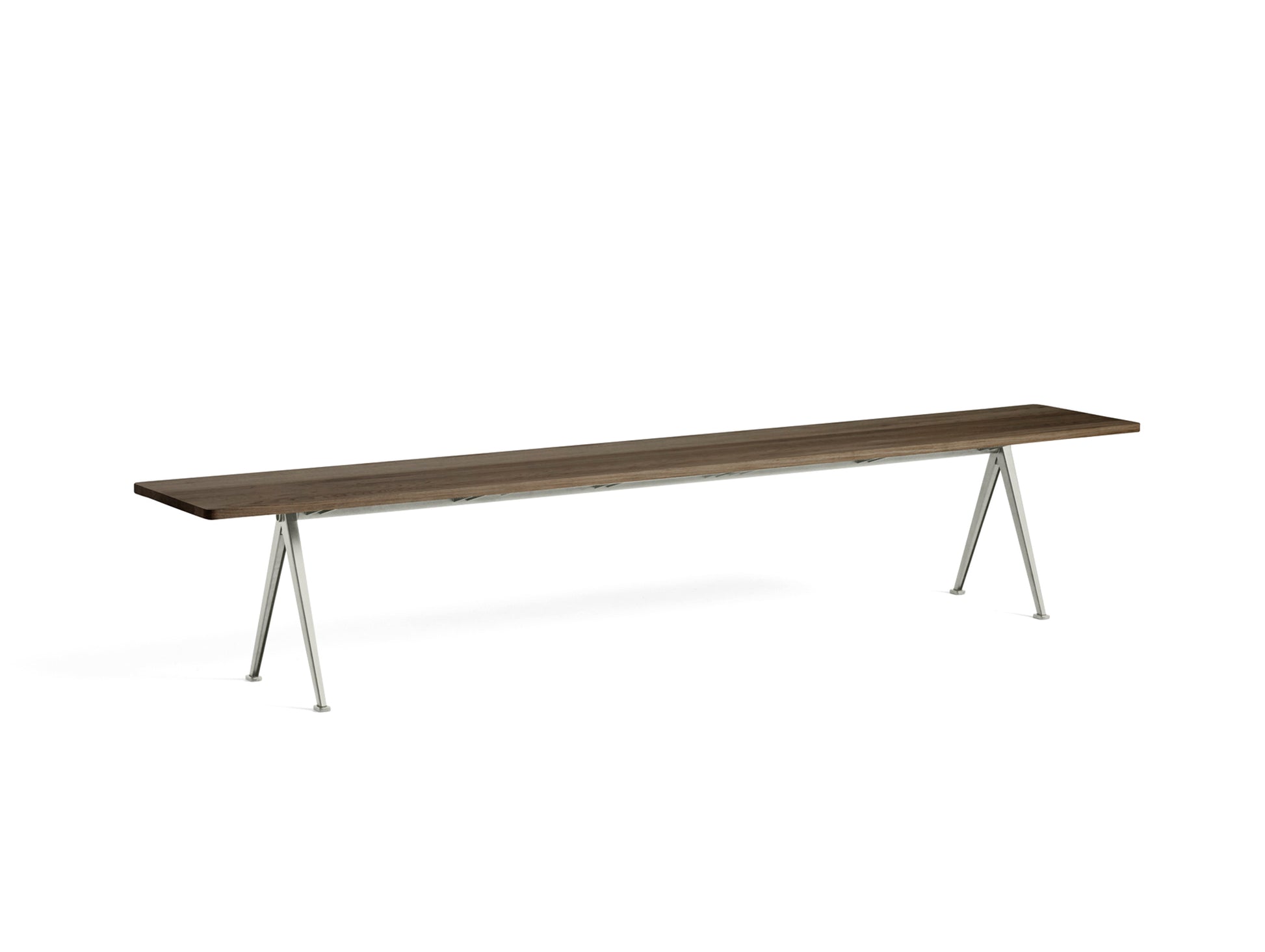 Pyramid Bench 12 by HAY - 250 cm / Beige Base / Oiled Smoked Oak