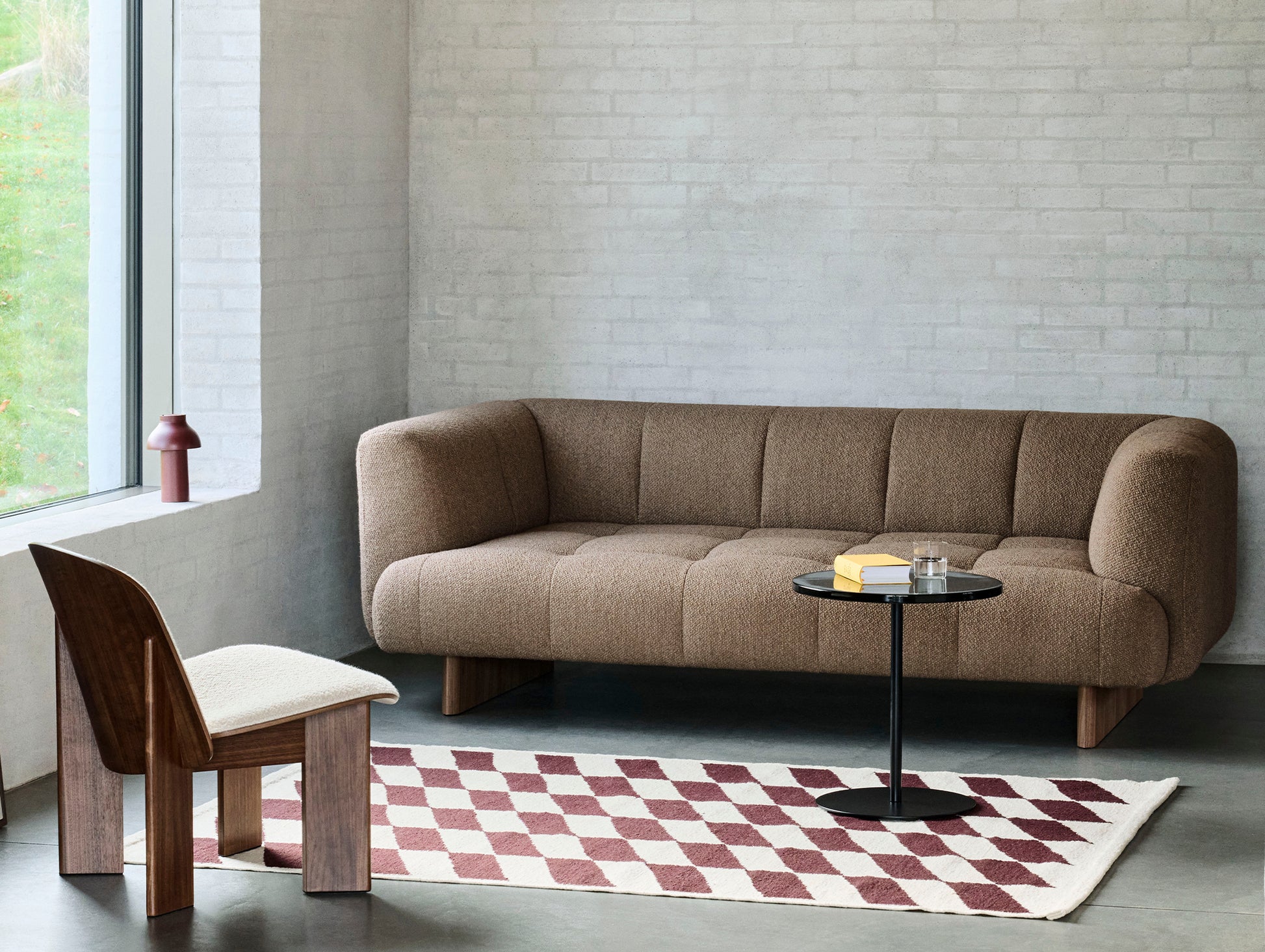 Quilton Lift 2-Seater Sofa by HAY - Volume 30 / Walnut Base