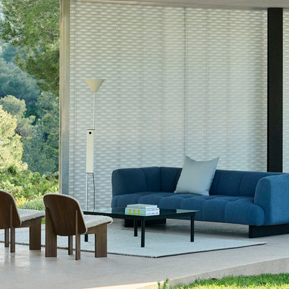 Quilton Lift 3-Seater Sofa by HAY - Turf Blue Grey / Black Oak Base