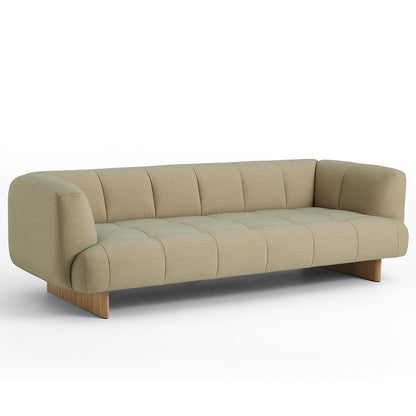 Quilton Lift 3-Seater Sofa by HAY - Lacquered Oak Base / Steelcut Quartet 924