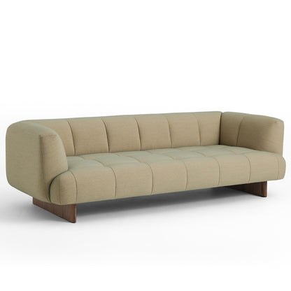 Quilton Lift 3-Seater Sofa by HAY - Lacquered Walnut Base / Steelcut Quartet 924