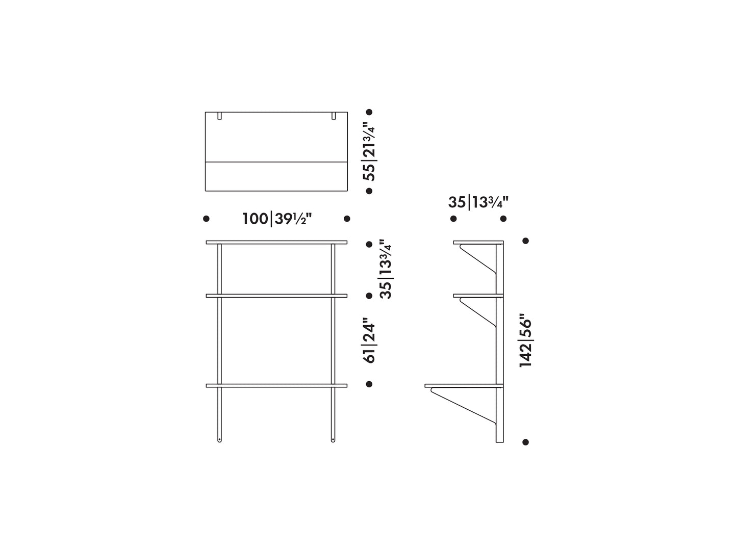 Kaari Wall Shelf with Desk