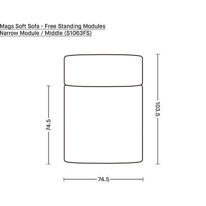 Mags Soft Sofa - Free Standing Modules by HAY / Narrow Module / Middle (S1063FS)