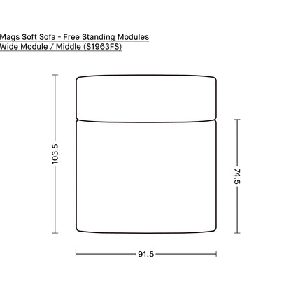 Mags Soft Sofa - Free Standing Modules by HAY / Wide Module / Middle (S1963FS)
