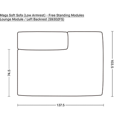 Mags Soft Sofa (Low Armrest) - Free Standing Modules by HAY / Lounge Module / Left Backrest (S9302FS)