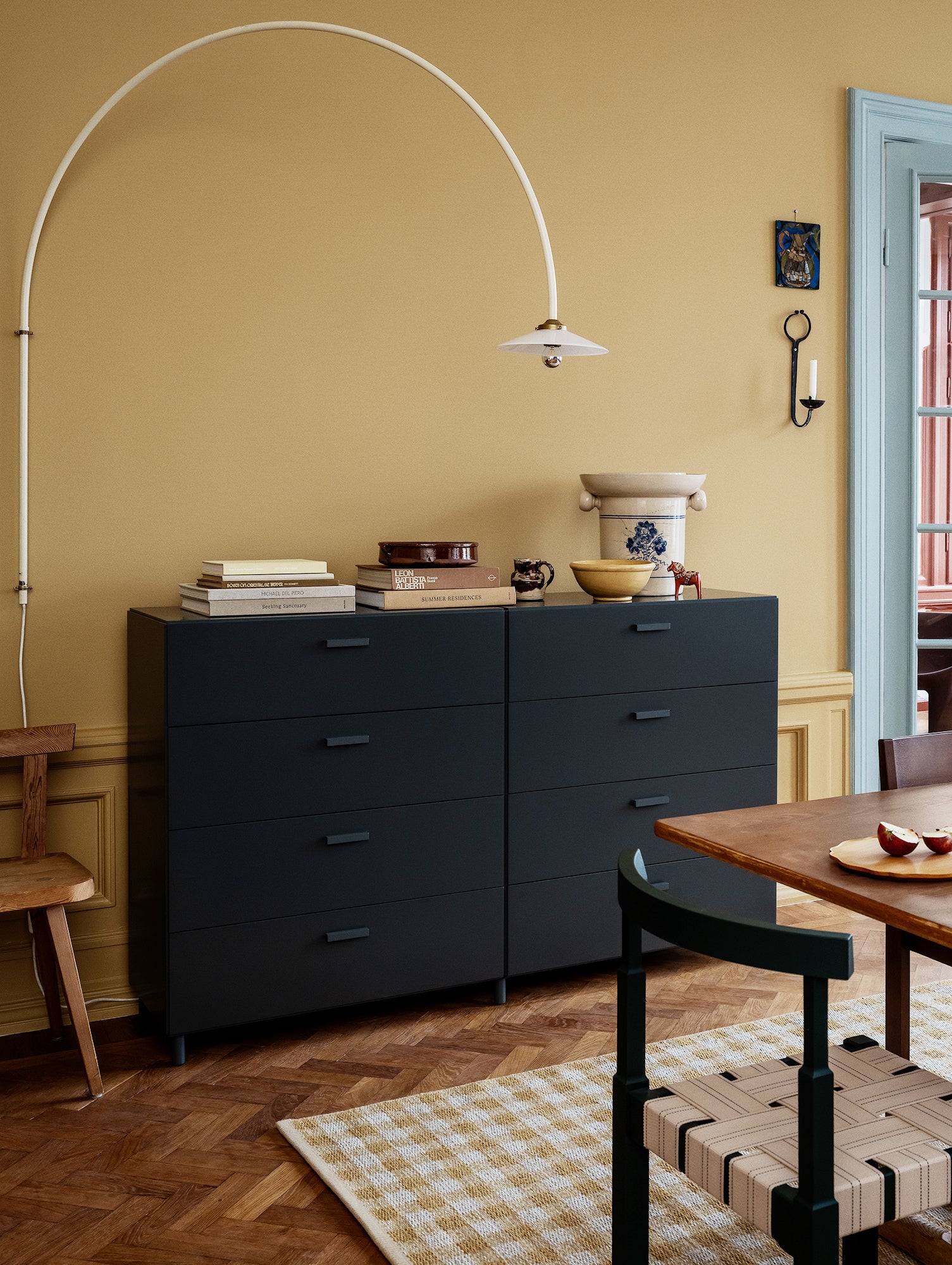 Relief Drawers with Plinth - Wide by String - Grey