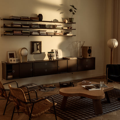 String System Chest with 2 Drawers - Black Ash