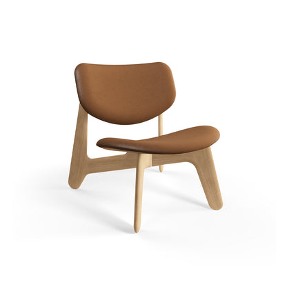 Slab Lounge Chair by Tom Dixon - Natural Oak / Leather Cognac