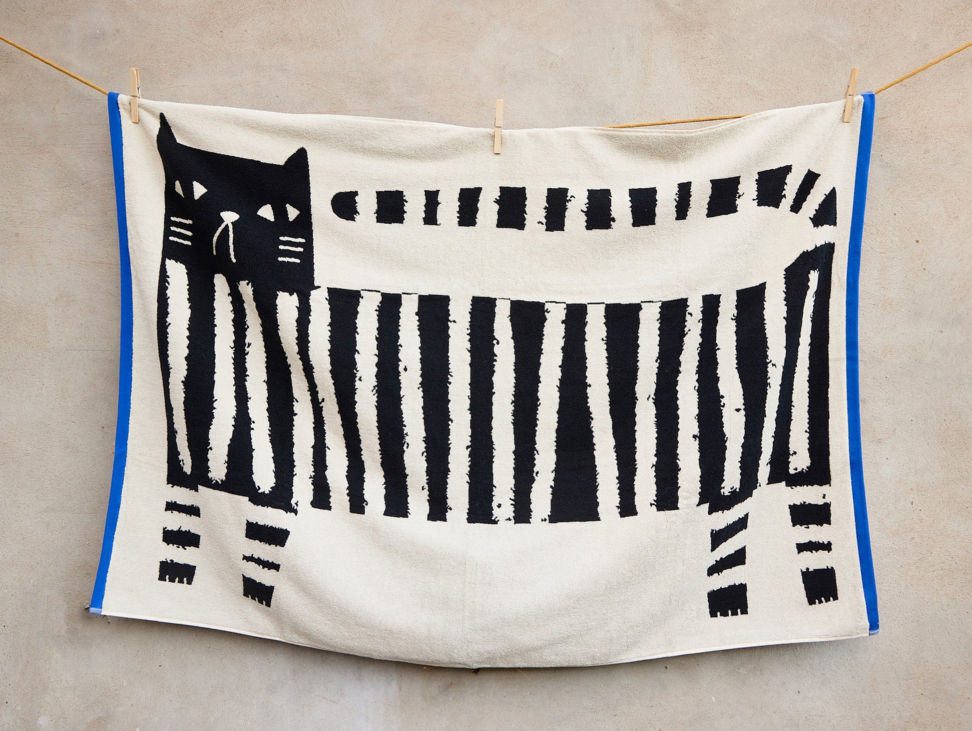 Lazy Cat Bath Sheet by Donna Wilson