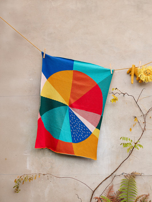 Pie Chart Cotton Mini Blanket by Donna Wilson