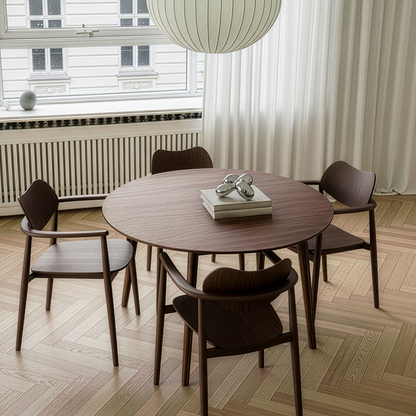 Salon Extendable Table - Round by Ro Collection - Smoked Oiled Oak / Length: 120 cm (Without Extension Plates)