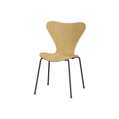 Series 7 Dining Chair (Clear Lacquered Wood) by Fritz Hanse - Ash / Brown Bronze Steel